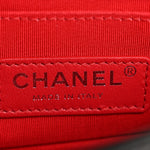 Lambskin Tweed Logo Embroidered Mini Boy Flap White Red Black