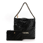 Calfskin Quilted Small Chanel 22 Black