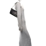 Crinkled Calfskin Macrocannage DiorStar Hobo Bag Black