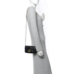 Calfskin Matelasse Super Mini GG Marmont Shoulder Bag Black