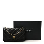 Caviar Quilted Wallet on Chain WOC Black