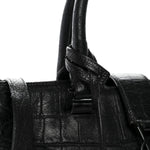 Calfskin Crocodile Embossed Small Monogram Cabas Black