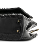 Snakeskin Glazed Calfskin Quilted Urban Mix Tote Black