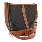 Triomphe Canvas Calfskin Small Bucket Bag Tan