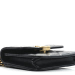 Calfskin Quilted Perfect Fit Coin Purse With Chain Black