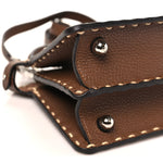 Cuoio Romano Raffia Woven Petite Peekaboo I SEE U Satchel Natural Gianduia