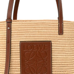 Raffia Small Square Basket Tote Bag Natural Tan