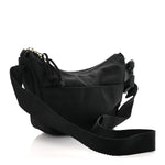 Recycled Sport Nylon Logo Embroidered Wheel Sling Bag Black White