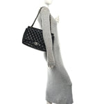 Lambskin Quilted Maxi Single Flap Black