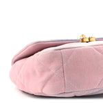 Denim Quilted Medium Chanel 19 Flap Blue Pink