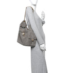 Suede Quilted Medium Chanel 25 Handbag Grey