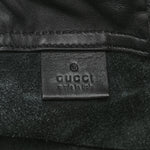 Calfskin Logo Drawstring Backpack Black