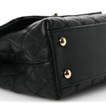 Caviar Quilted Mini Coco Handle Flap Black