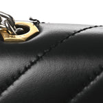 Calfskin Diagonal Quilted Jackhammer 24 Shoulder Bag Black