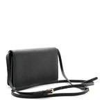 Saffiano Metal Flap Wallet With Strap Black