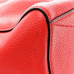 Pebbled Calfskin Gotham Bauletto Satchel Red