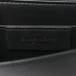 Calfskin Bow Cut Chain Wallet Black