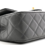 Caviar Quilted Mini Handy CC Flap Grey