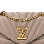 Calfskin LV New Wave Chain Bag Taupe