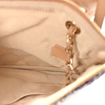 Tweed Lambskin Quilted Pouch Beige Multicolor