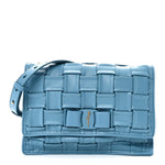 Woven Calfskin Viva Bow Shoulder Bag Blue