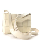 Patent Maxi Intrecciato Cassette Crossbody Bag White