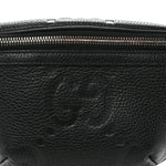Piuma Calfskin Jumbo GG Embossed Small Belt Bag Black
