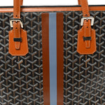 Goyardine Stripe Sac Marie Galante GM Black Gold