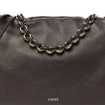 Mellow Nappa Donut Chain Large Flamenco Knot Clutch Dark Brownie