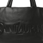 Lambskin Wide Puffer Tote Black