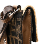 Fabric Jacquard Canvas Vitello Grace Pequin FF 1974 Baguette Belt Pouch Tobacco Moro Grezzo Sand