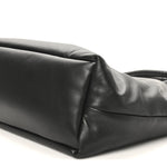 Lambskin Wide Puffer Tote Black