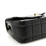 Lambskin Resin Crystal Square Quilted Mini Monacoco Flap Black