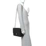 Caviar Quilted Jumbo Double Flap Black