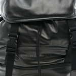 Lambskin Logo Debossed Backpack Black