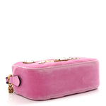 Velvet Matelasse Marquise Crystals Mini GG Marmont Chain Shoulder Bag Malva
