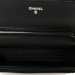 Pearly Lambskin Quilted Wallet On Chain WOC So Black