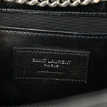 Calfskin Crocodile Embossed Medium Classic Monogram Kate Tassel Satchel Black