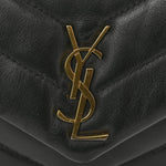 Calfskin Y Quilted Monogram Toy Loulou Crossbody Bag Black