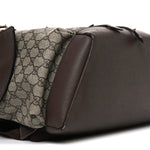 GG Supreme Monogram Medium Ophidia Double Buckle Backpack Brown
