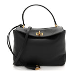 Natural Smooth Calfskin Mini Rodeo Top Handle Handbag Black