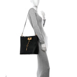 Grainy Calfskin VLogo Escape Hobo Bag Black