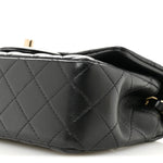 Lambskin Quilted Mini Rectangular Flap Black