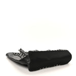 Tessuto Nylon Calfskin Grommet Tote Black