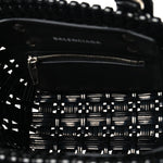 Faux Calfskin Braided Varnished XXS Bistro Basket Black