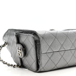 Metallic Caviar Quilted Mini Chanel 25 Handbag Anthracite