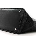 Grained Calfskin Large Shopping Fever Tote Black