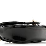 Patent Calfskin Quilted Mini Clutch Black
