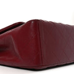 Caviar Quilted Maxi Single Flap Dark Red