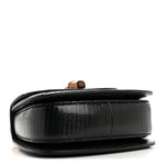Sequin Lizard Embossed GG Mini Bamboo 1947 Top Handle Chain Bag Black White